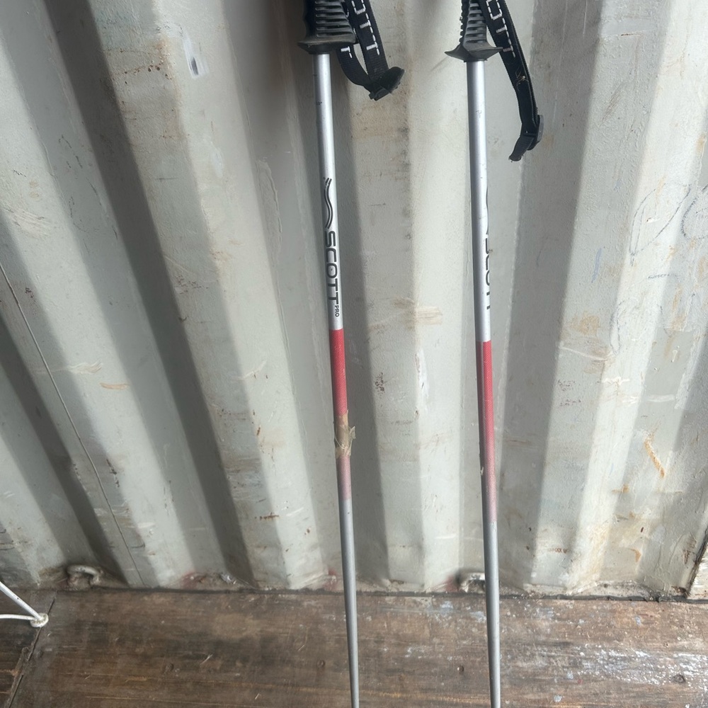 Scott Silver and Red Ski Poles